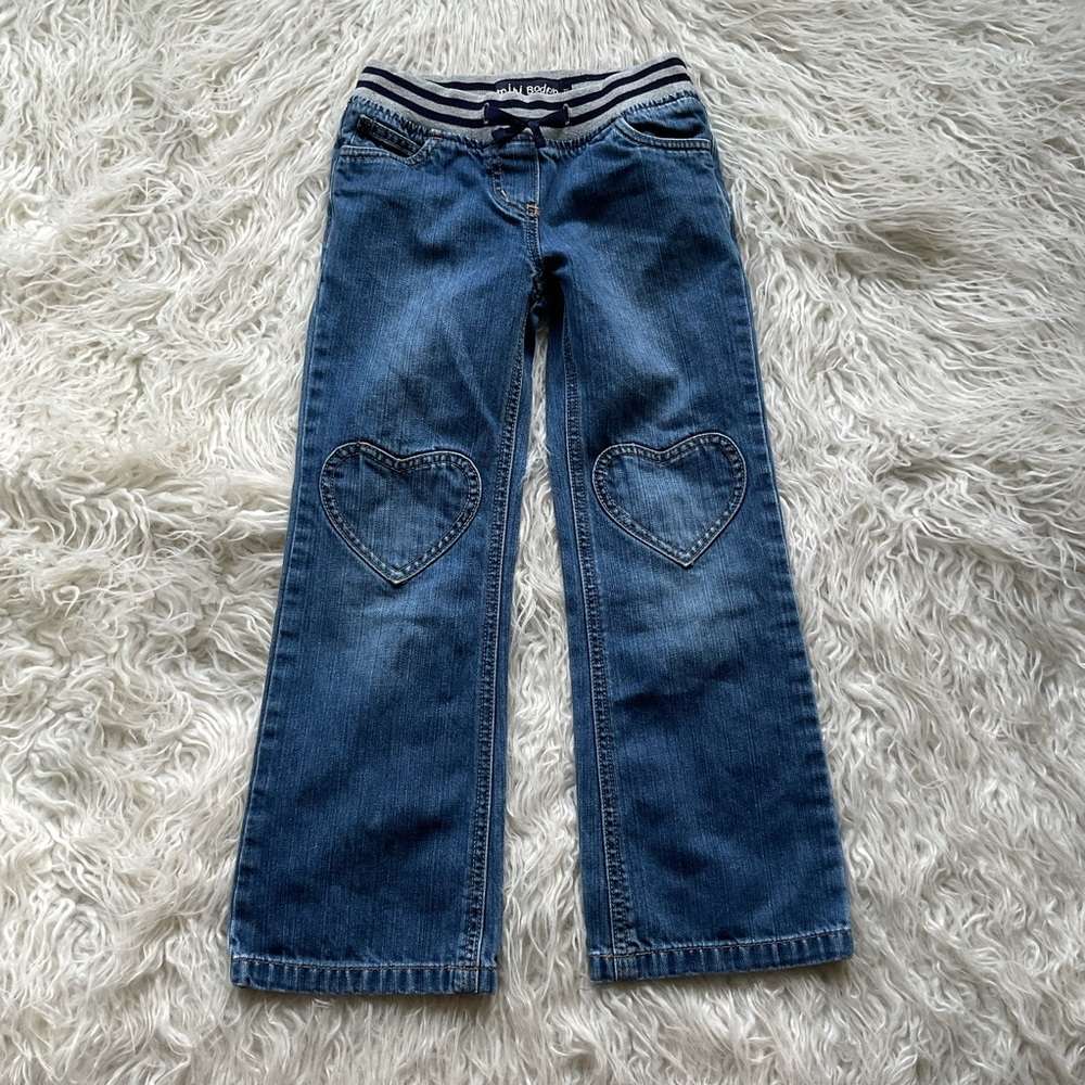 Mini Boden Heart Knee Patch Jeans